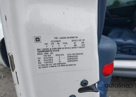 2001 Buick Lesabre Limited from USA, damaged, VIN 1G4HR54K61U141016